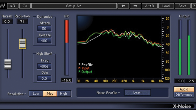 Plugins like Waves’ X-Noise can profile and intelligently suppress offending sounds